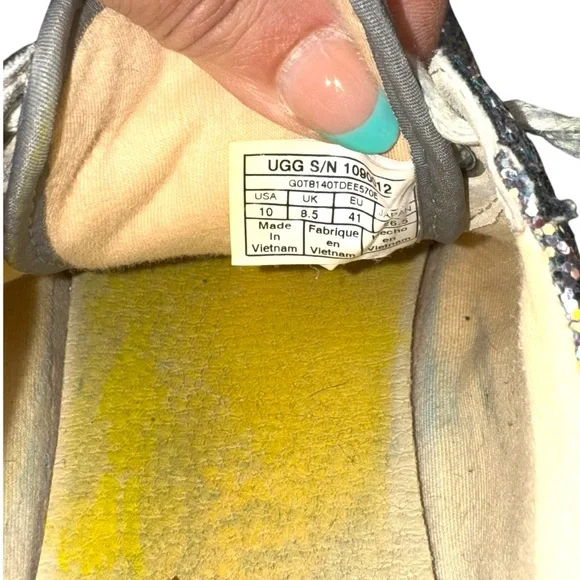 UGG KARINE CHUNKY GLITTER SILVER MULTI SHOES Women’s 10 - Picture 12 of 12